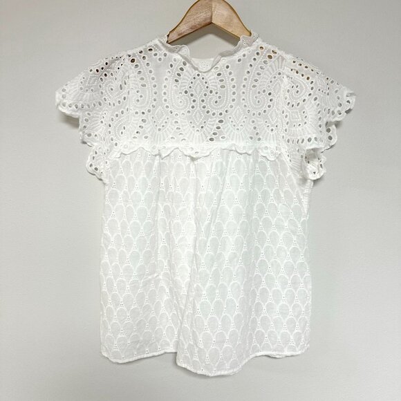 Adiva Eyelet Tassel Tie Flutter Sleeve Top - Picture 7 of 8